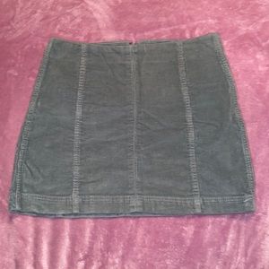 Corduroy Teal Mini Skirt